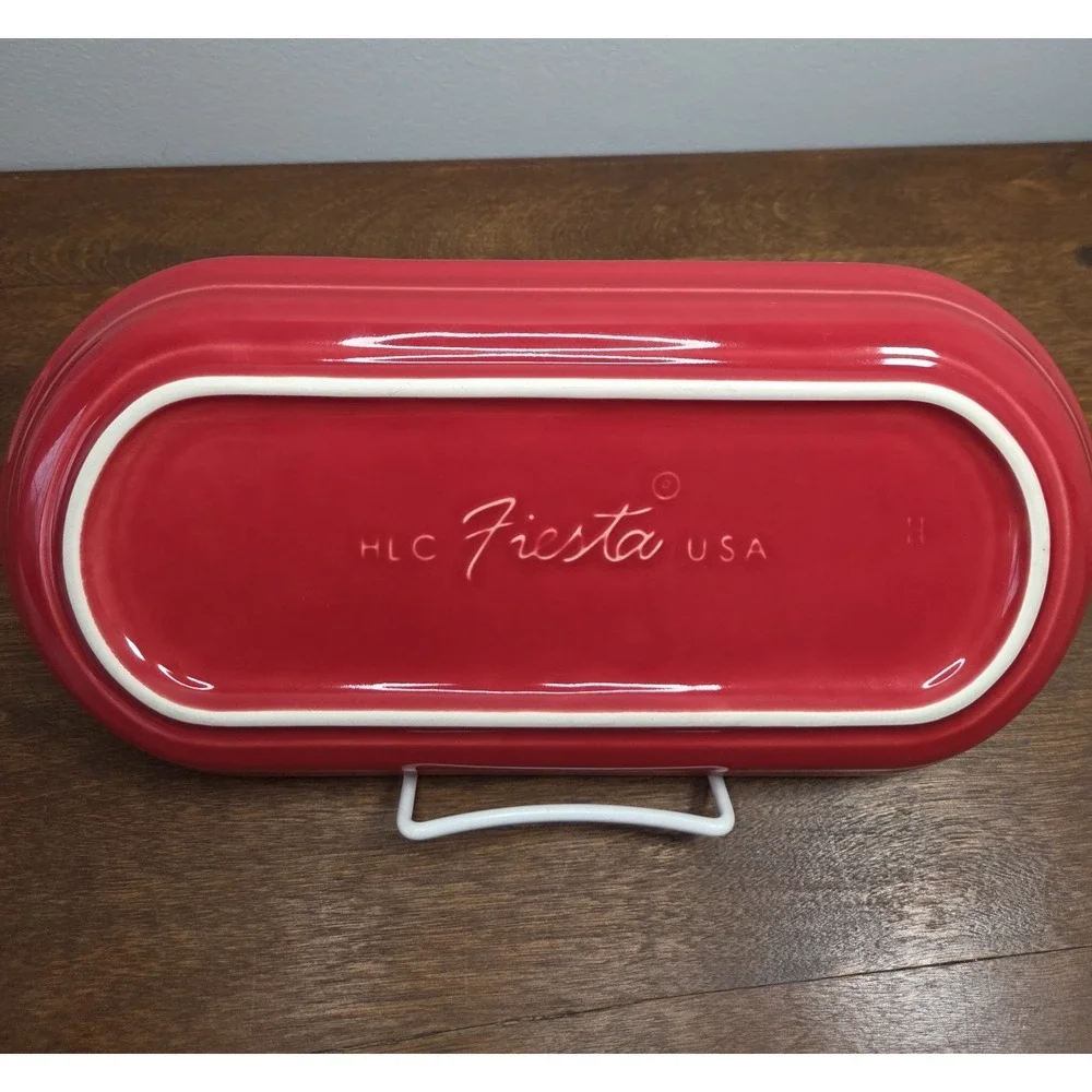 Collectible Fiestaware Scarlet Red Bread Tray Homer Laughlin China - Picture 3 of 6